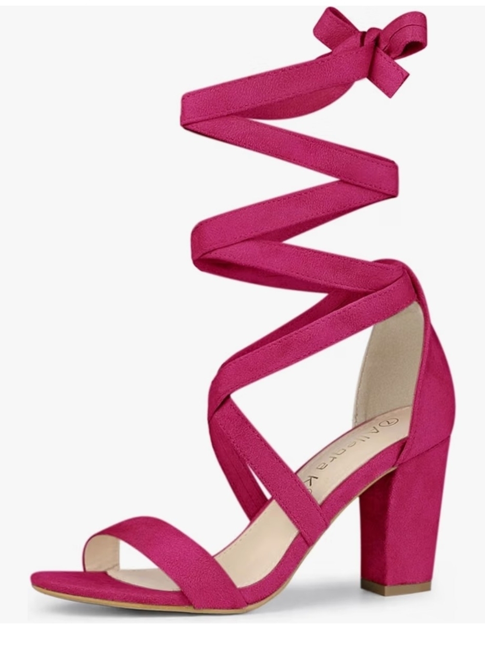 Allegra K Women sz 7 Faux Suede Non-Slip Padded Lace Up Chunky Heel Sandals
ABS